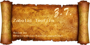 Zabolai Teofila névjegykártya